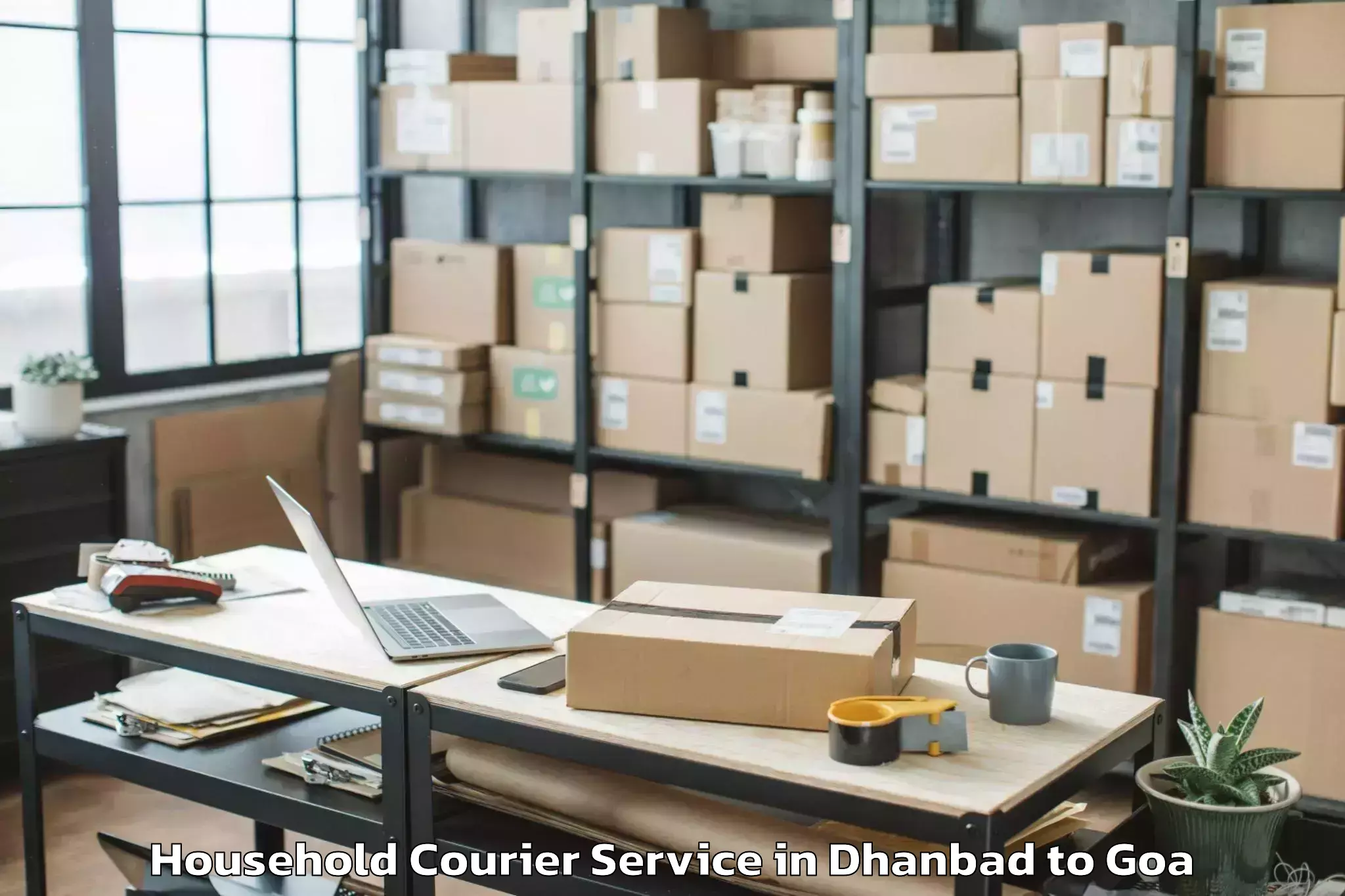 Professional Dhanbad to Sanquelim Household Courier